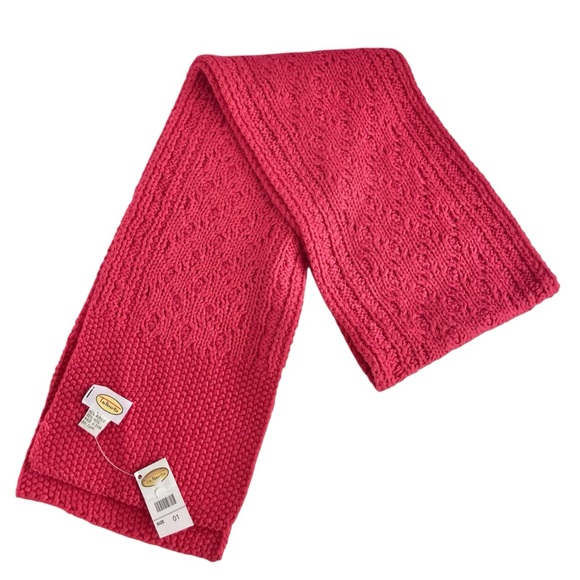NWT Talbots Pink Knit Scarf Wool Blend - Picture 1 of 7